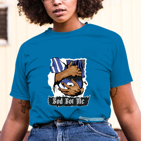 Air Jordan 1 Game Royal Matching Sneaker Shirt God Got Me Royal Black And White Sneaker Shirt