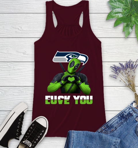 NHL Seattle Seahawks Deadpool Love You Fuck You Football Sports Racerback Tank 2