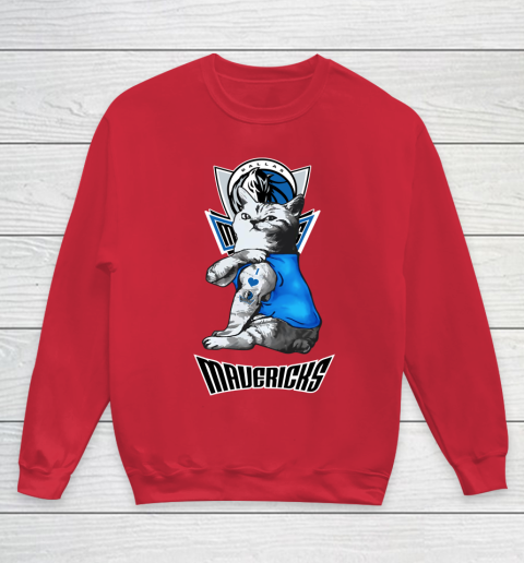 NBA Basketball My Cat Loves Dallas Mavericks Youth Sweatshirt 7