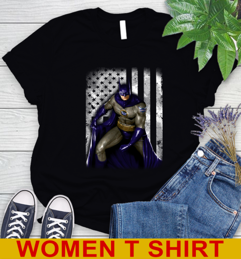 Charlotte Hornets NBA Basketball Batman DC American Flag Shirt Women's T-Shirt