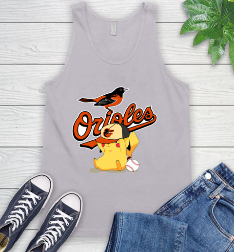 MLB Pikachu Baseball Sports Baltimore Orioles Tank Top 4