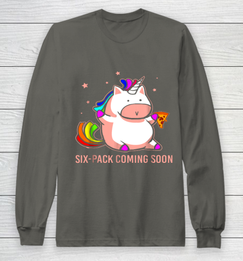 Unicorn Six Pack Funny Cute Shirt Coming Soon Fat Unicorn Long Sleeve T-Shirt 5