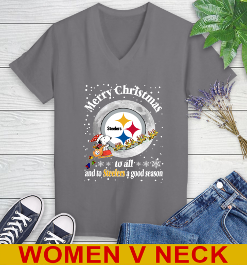 Pittsburgh Steelers Merry Christmas To All And To Steelers A Good Season NFL Football Sports Women's V-Neck T-Shirt 11