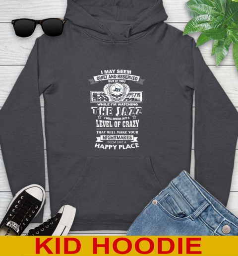 Utah Jazz NBA Basketball If You Mess With Me While I'm Watching My Team Youth Hoodie - Image 10