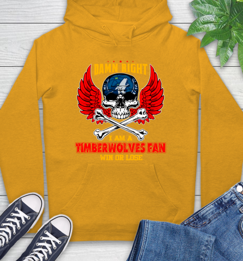 NBA Damn Right I Am A Minnesota Timberwolves Win Or Lose Skull Basketball Sports Hoodie 2