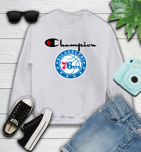 NBA Basketball Philadelphia 76ers Champion Shirt Youth Sweatshirt 2