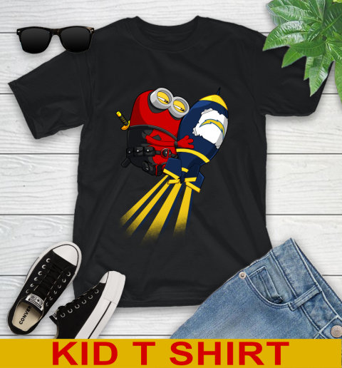 NFL Football Los Angeles Chargers Deadpool Minion Marvel Shirt Youth T-Shirt