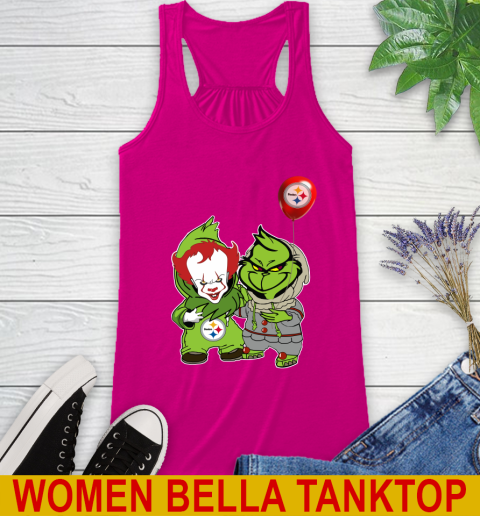 Pittsburgh Steelers Baby Pennywise Grinch Christmas NFL Football Racerback Tank 8