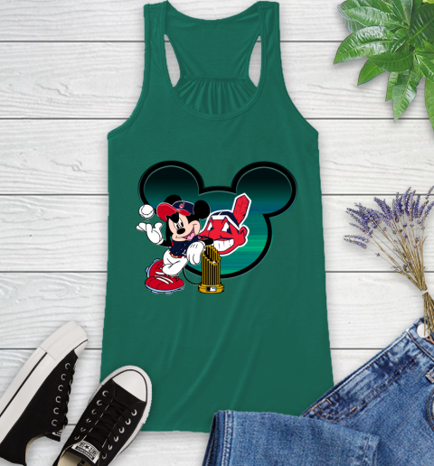 MLB Cleveland Indians The Commissioner's Trophy Mickey Mouse Disney Racerback Tank 7