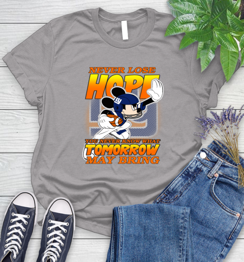 New York Giants NFL Football Mickey Disney Never Lose Hope Women's T-Shirt 5