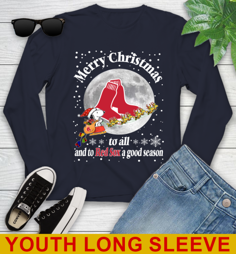 Boston Red Sox Merry Christmas To All And To Red Sox A Good Season MLB Baseball Sports Youth Long Sleeve 2