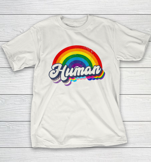 Human LGBT Flag Gay Pride Month Transgender Rainbow Lesbian Youth T-Shirt