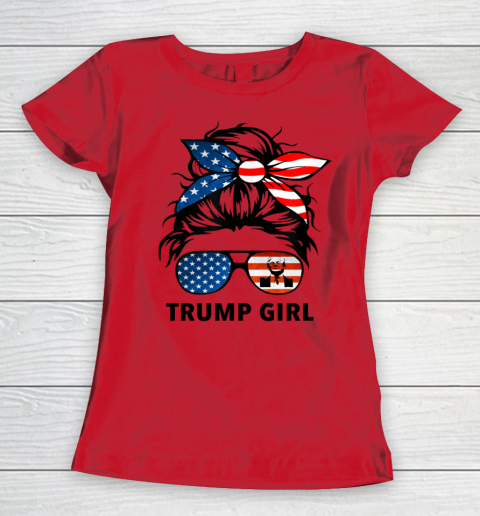 Trump Girl American Flag Glass Women's T-Shirt 7