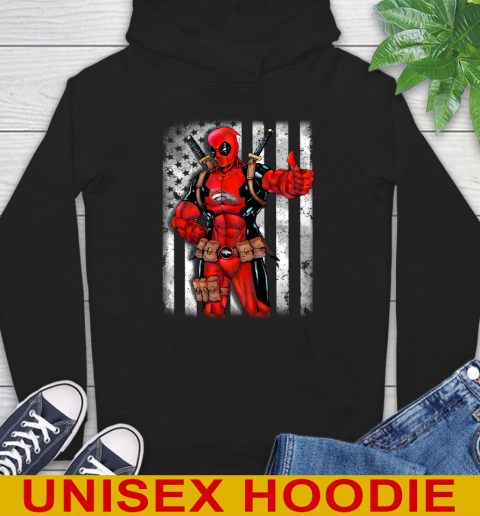 NFL Football Denver Broncos Deadpool American Flag Shirt Hoodie