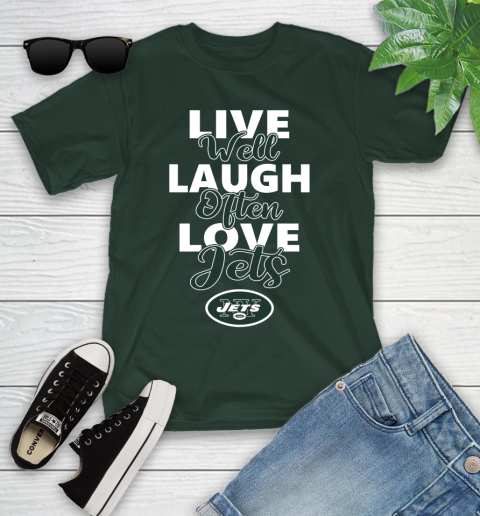 NFL Football New York Jets Live Well Laugh Often Love Shirt Youth T-Shirt 4