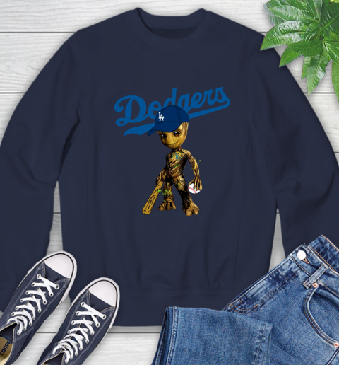 MLB Los Angeles Dodgers Groot Guardians Of The Galaxy Baseball Sweatshirt 3