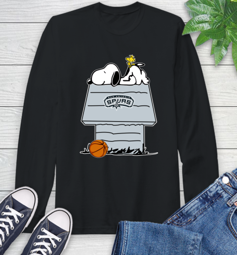 San Antonio Spurs NBA Basketball Snoopy Woodstock The Peanuts Movie Long Sleeve T-Shirt 2