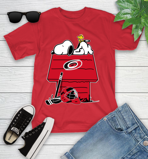 Carolina Hurricanes NHL Hockey Snoopy Woodstock The Peanuts Movie Youth T-Shirt 22