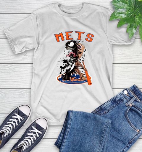 MLB New York Mets Baseball Venom Groot Guardians Of The Galaxy T-Shirt