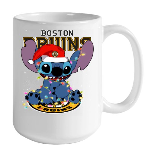 Boston Bruins NHL Hockey noel stitch Christmas Color Changing Mug 15oz 2