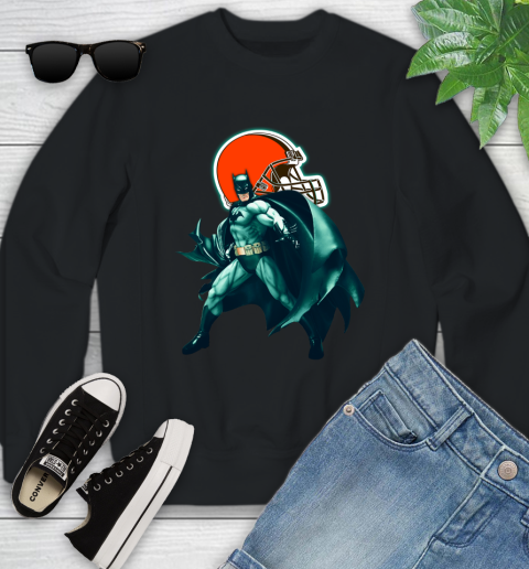 NFL Batman Football Sports Cleveland Browns Youth Sweatshirt 2