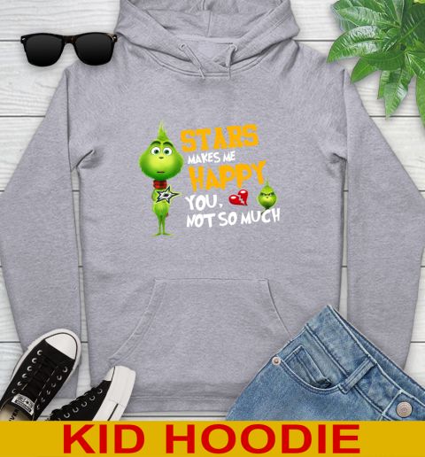 NHL Dallas Stars Makes Me Happy You Not So Much Grinch Hockey Sports Youth Hoodie 6