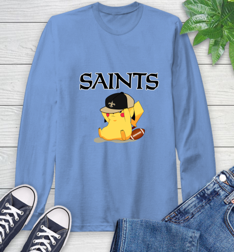 NFL Pikachu Football Sports New Orleans Saints Long Sleeve T-Shirt 11