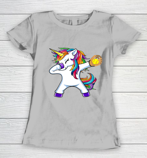 Dabbing Unicorn Softball T Shirt Funny Dab Gift Women's T-Shirt 5