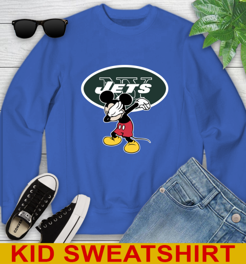 New York Jets NFL Football Dabbing Mickey Disney Sports Youth Sweatshirt 7
