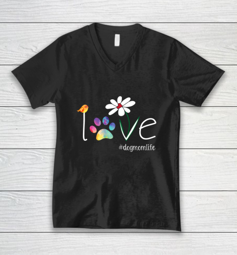 LOVE Dog Mom Sunflower Shirt Gifts Mother Dog lovers V-Neck T-Shirt