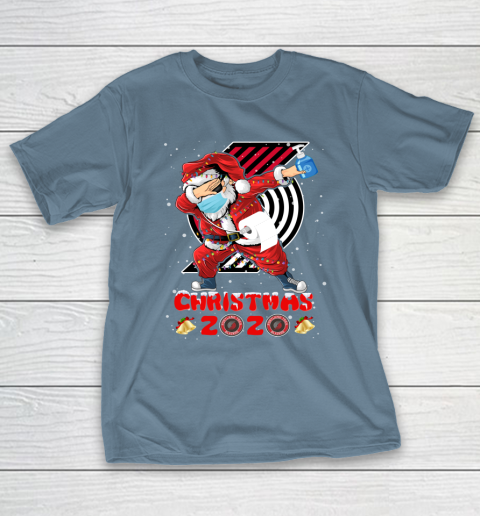 Portland Trail Blazers Funny Santa Claus Dabbing Christmas 2020 NBA T-Shirt 6