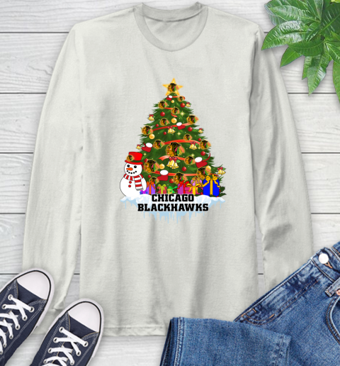 Chicago Blackhawks Merry Christmas NHL Hockey Sports Long Sleeve T-Shirt 12