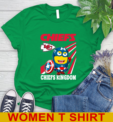 NFL Football Kansas City Chiefs Captain America Marvel Avengers Minion Shirt Women's T-Shirt 7