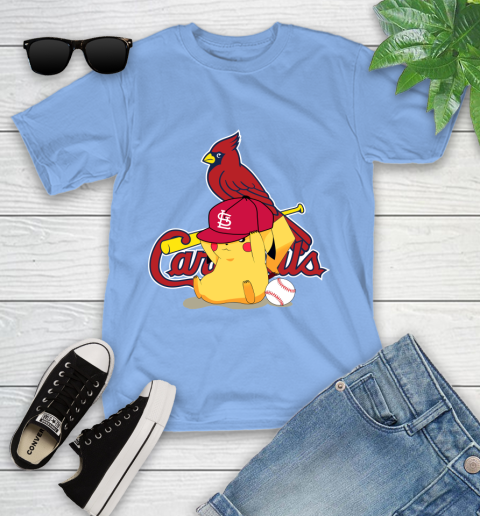 MLB Pikachu Baseball Sports St.Louis Cardinals Youth T-Shirt 11
