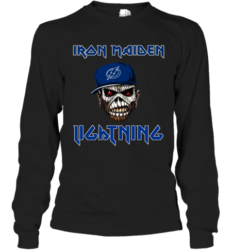NHL Tampa Bay Lightning Iron Maiden Rock Band Music Hockey Sports 7AvmqkjDICp long sleeve tee 14 95 151514 front black