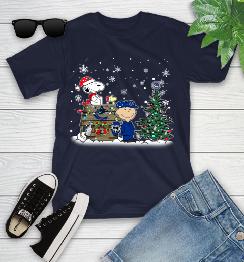 NHL Vancouver Canucks Snoopy Charlie Brown Woodstock Christmas Stanley Cup Hockey Youth T-Shirt 2