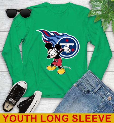 Tennessee Titans NFL Football Dabbing Mickey Disney Sports Youth Long Sleeve 7