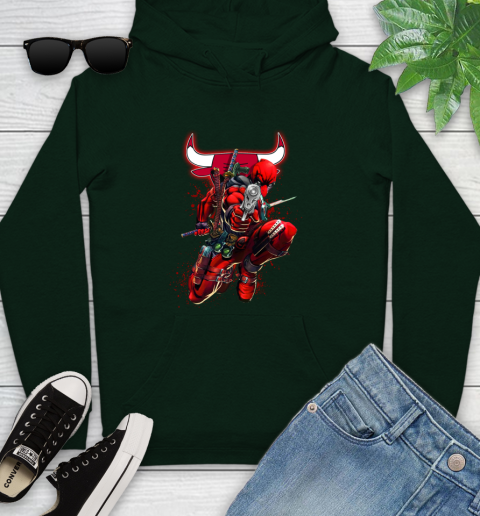 NBA Deadpool Marvel Comics Sports Basketball Chicago Bulls Youth Hoodie 13