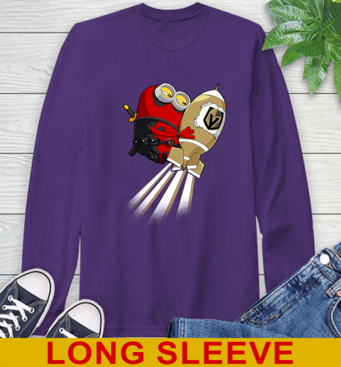 NHL Hockey Vegas Golden Knights Deadpool Minion Marvel Shirt Long Sleeve T-Shirt 5