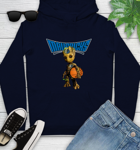 Dallas Mavericks NBA Basketball Groot Marvel Guardians Of The Galaxy Youth Hoodie 4