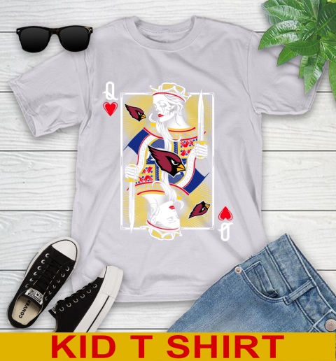 NFL Football Arizona Cardinals The Queen Of Hearts Card Shirt Youth T-Shirt 4