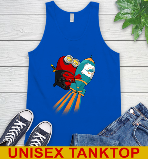 NFL Football Miami Dolphins Deadpool Minion Marvel Shirt Tank Top 4
