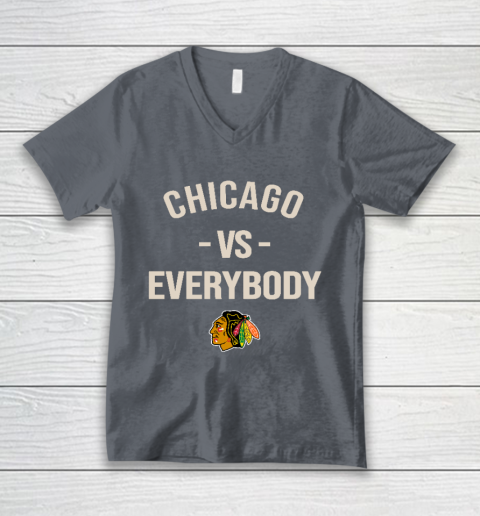 Chicago Blackhawks Vs Everybody V-Neck T-Shirt - Image 5