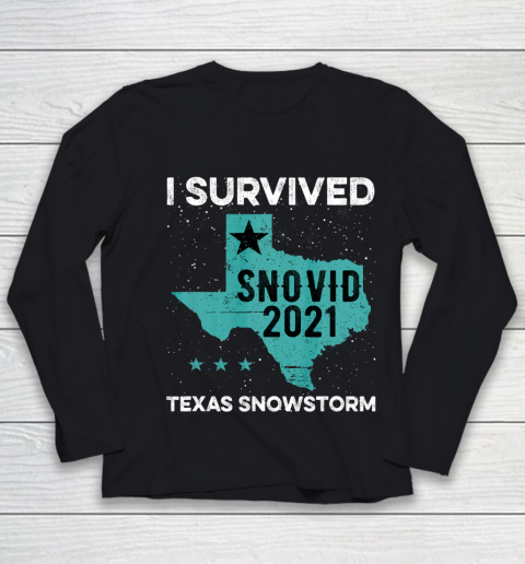 I Survived Snovid 2021 Texas Snowstorm Texas Strong Youth Long Sleeve
