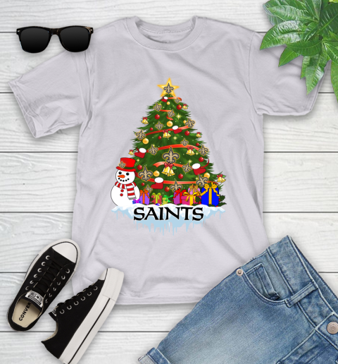 New Orleans Saints Merry Christmas NFL Football Sports Youth T-Shirt 4
