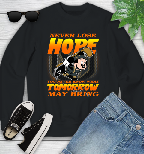 Vegas Golden Knights NHL Hockey ootball Mickey Disney Never Lose Hope Youth Sweatshirt