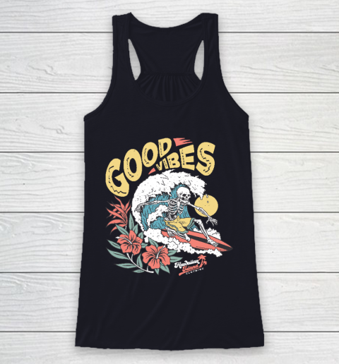 Good Vibes Skeleton Surfer Racerback Tank 7