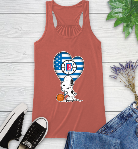 LA Clippers NBA Basketball The Peanuts Movie Adorable Snoopy Racerback Tank 4