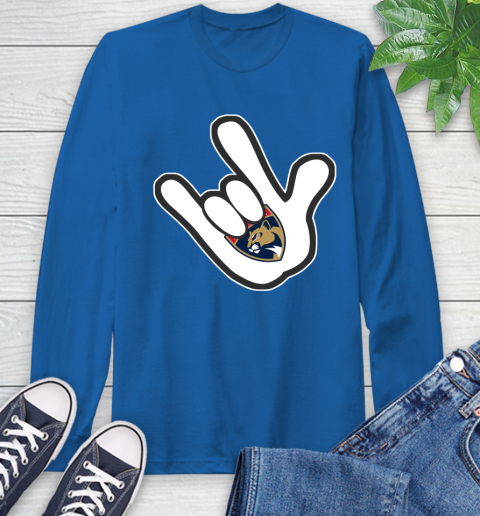 Florida Panthers NHL Hockey Mickey Rock Hand Disney Long Sleeve T-Shirt 9