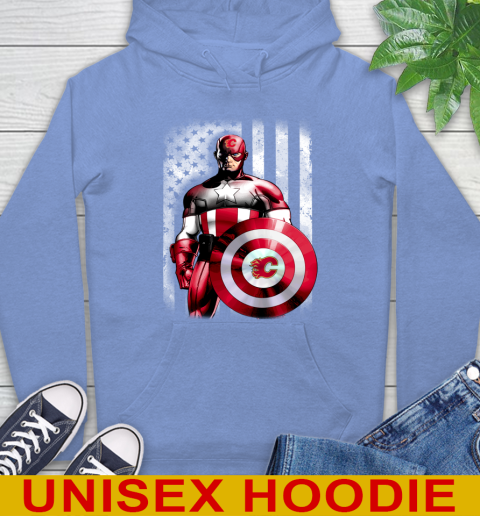 Calgary Flames NHL Hockey Captain America Marvel Avengers American Flag Shirt Hoodie 12 Calgary Flames NHL Hockey Captain America Marvel Avengers American Flag Shirt Hoodie - Image 12